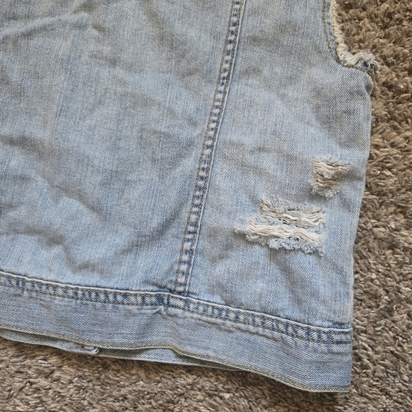 Bullhead Denim Vest with Stars And Stripes Pattern Size Large Slim Fit - Picture 6 of 8